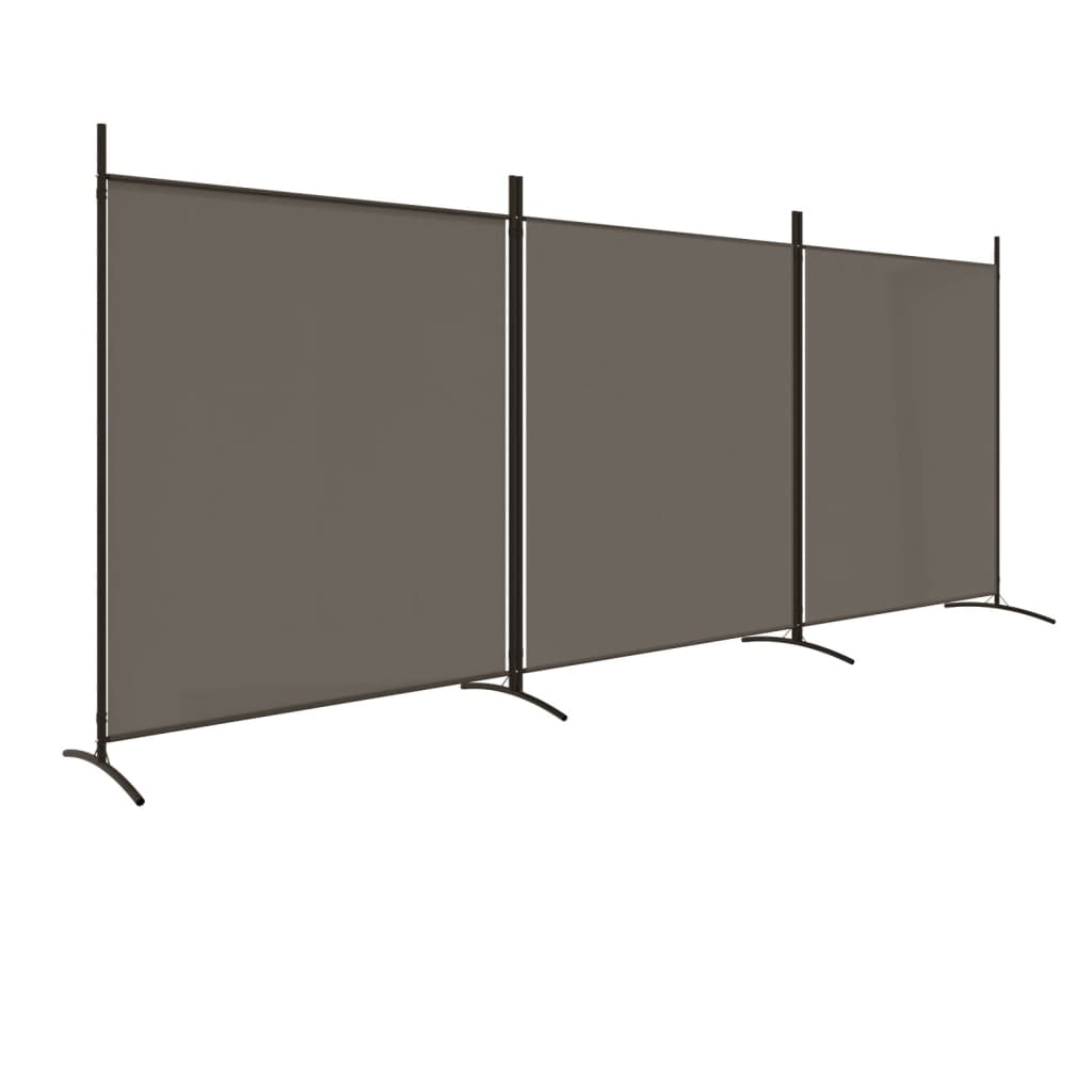 Kamerscherm met 3 panelen 525x180 cm stof antracietkleurig is nu te koop bij PeponiXL, paradijselijk wonen!