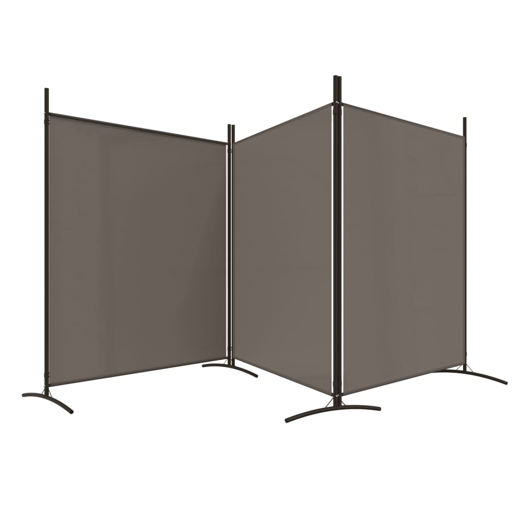 Kamerscherm met 3 panelen 525x180 cm stof antracietkleurig is nu te koop bij PeponiXL, paradijselijk wonen!