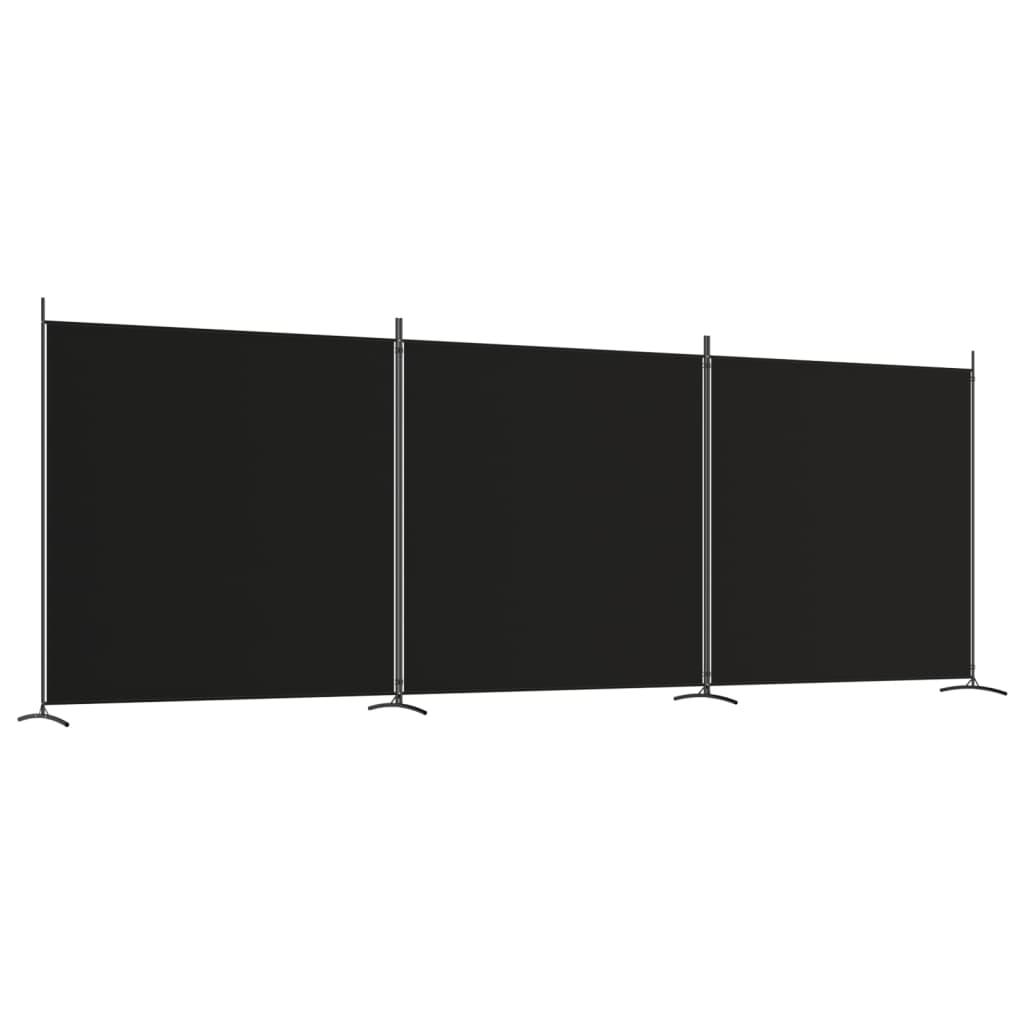 Kamerscherm met 3 panelen 525x180 cm stof zwart is nu te koop bij PeponiXL, paradijselijk wonen!