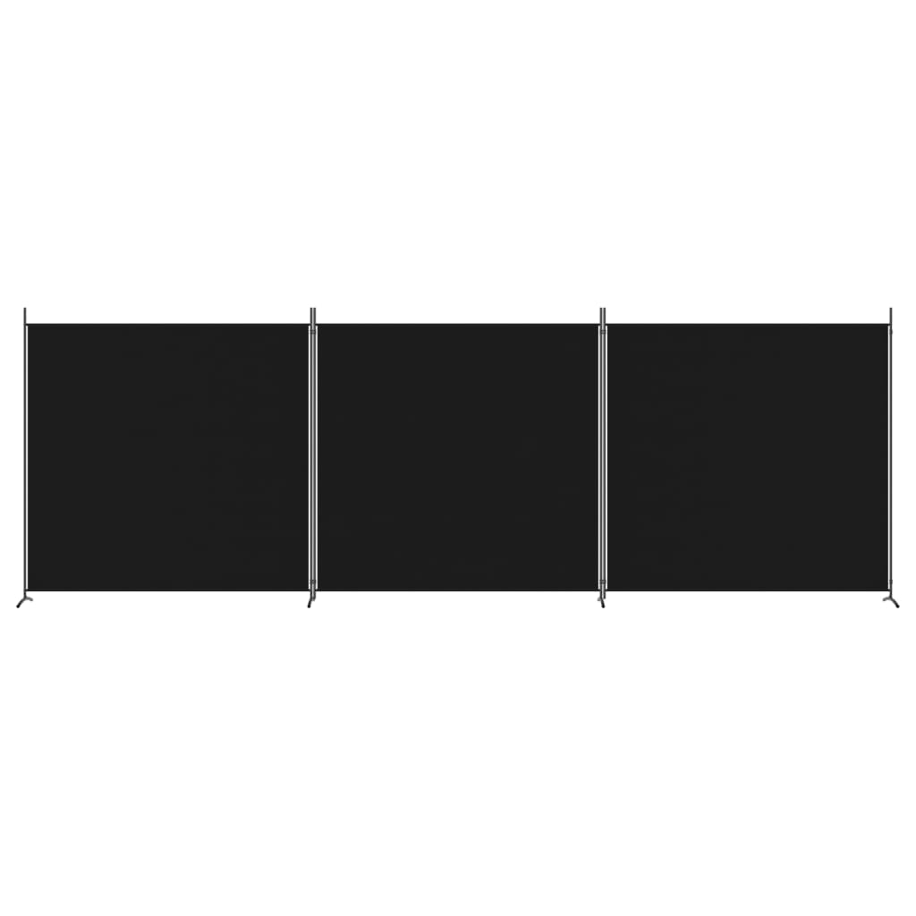 Kamerscherm met 3 panelen 525x180 cm stof zwart is nu te koop bij PeponiXL, paradijselijk wonen!
