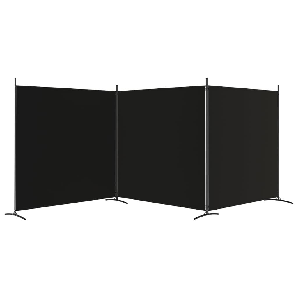 Kamerscherm met 3 panelen 525x180 cm stof zwart is nu te koop bij PeponiXL, paradijselijk wonen!