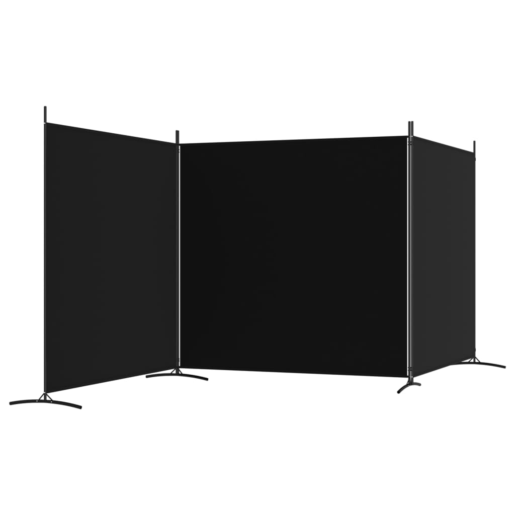 Kamerscherm met 3 panelen 525x180 cm stof zwart is nu te koop bij PeponiXL, paradijselijk wonen!