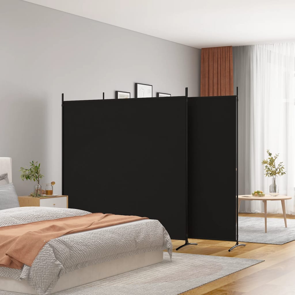 Kamerscherm met 3 panelen 525x180 cm stof zwart is nu te koop bij PeponiXL, paradijselijk wonen!