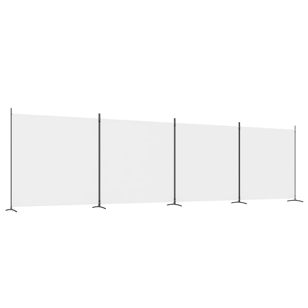 Kamerscherm met 4 panelen 698x180 cm stof wit is nu te koop bij PeponiXL, paradijselijk wonen!
