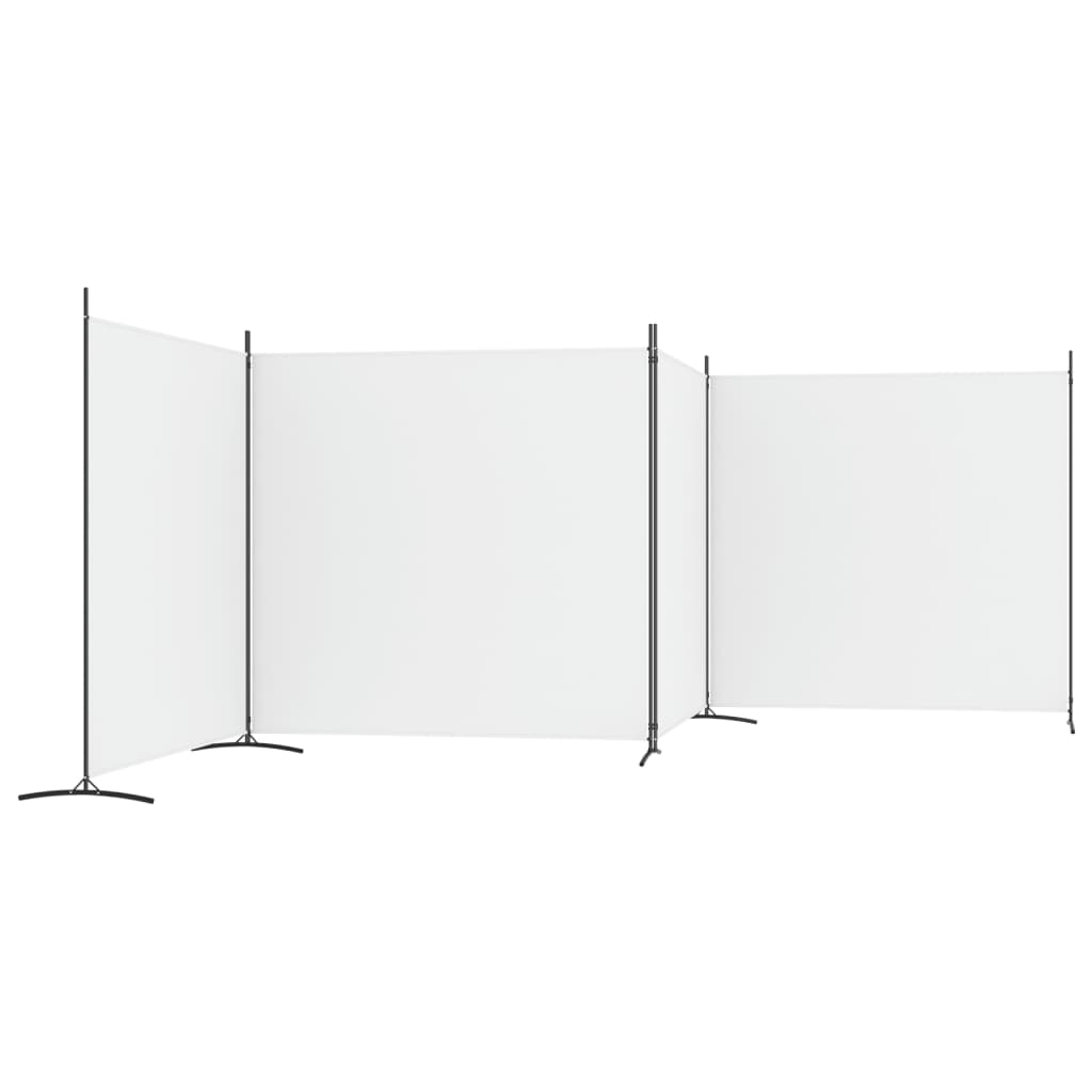 Kamerscherm met 4 panelen 698x180 cm stof wit is nu te koop bij PeponiXL, paradijselijk wonen!