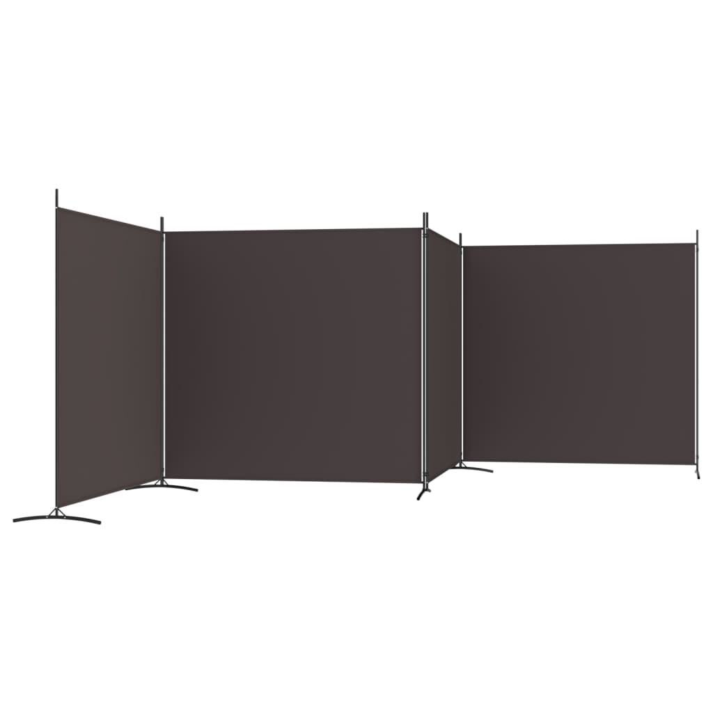 Kamerscherm met 4 panelen 698x180 cm stof bruin is nu te koop bij PeponiXL, paradijselijk wonen!
