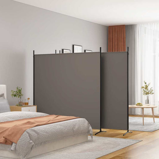 Kamerscherm met 4 panelen 698x180 cm stof antracietkleurig is nu te koop bij PeponiXL, paradijselijk wonen!