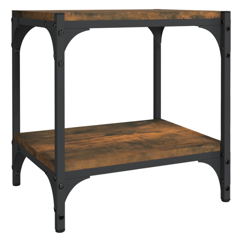 Tv-meubel 40x33x41 cm bewerkt hout en staal gerookt eikenkleur is nu te koop bij PeponiXL, paradijselijk wonen!