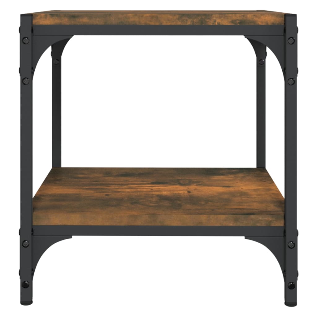 Tv-meubel 40x33x41 cm bewerkt hout en staal gerookt eikenkleur is nu te koop bij PeponiXL, paradijselijk wonen!