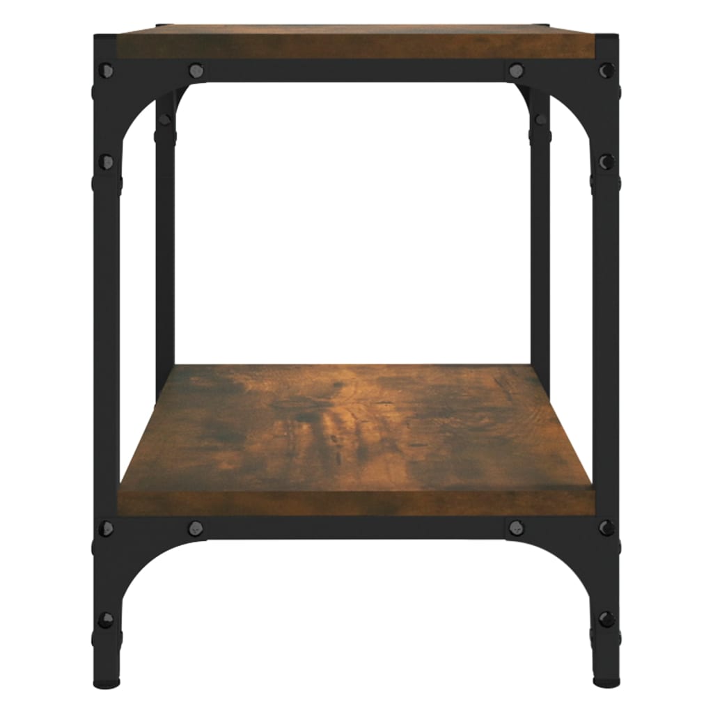Tv-meubel 40x33x41 cm bewerkt hout en staal gerookt eikenkleur is nu te koop bij PeponiXL, paradijselijk wonen!