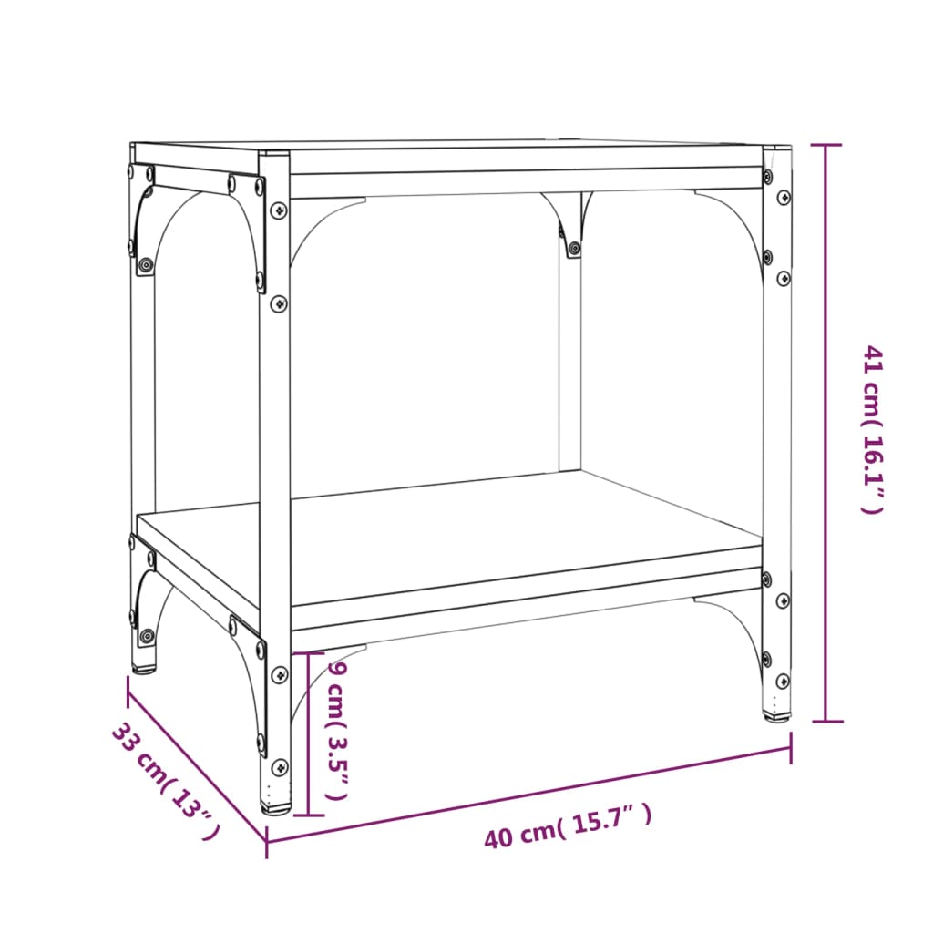 Tv-meubel 40x33x41 cm bewerkt hout en staal gerookt eikenkleur is nu te koop bij PeponiXL, paradijselijk wonen!