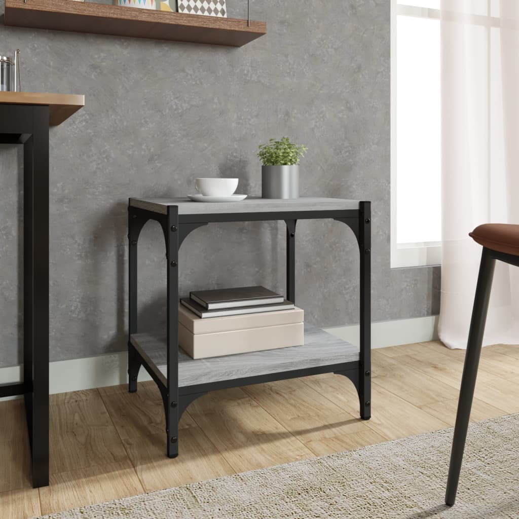 Tv-meubel 40x33x41 cm bewerkt hout en staal grijs sonoma eiken is nu te koop bij PeponiXL, paradijselijk wonen!