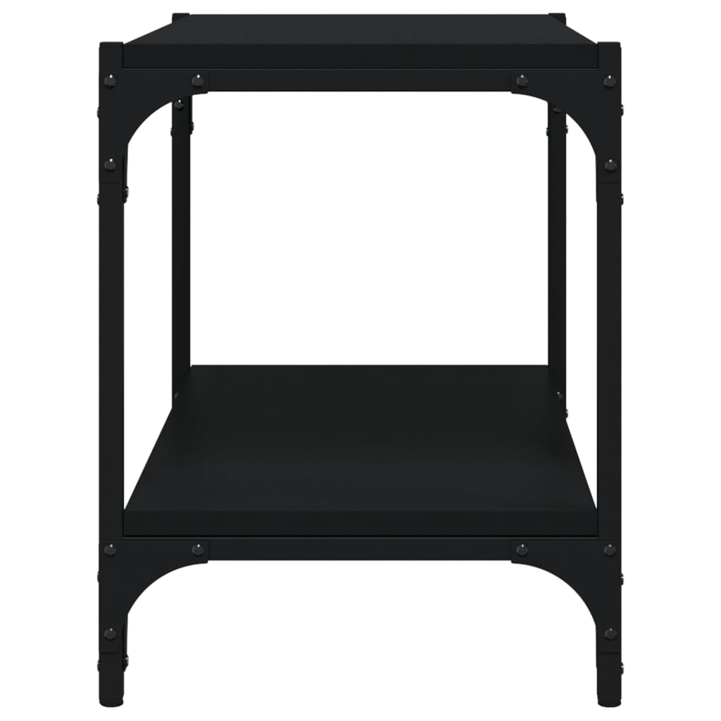 Tv-meubel 60x33x41 cm bewerkt hout en staal zwart is nu te koop bij PeponiXL, paradijselijk wonen!