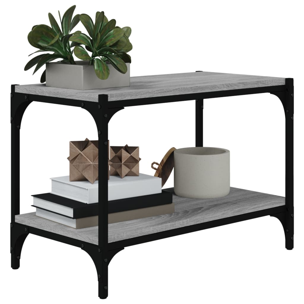Tv-meubel 60x33x41 cm bewerkt hout en staal grijs sonoma eiken is nu te koop bij PeponiXL, paradijselijk wonen!