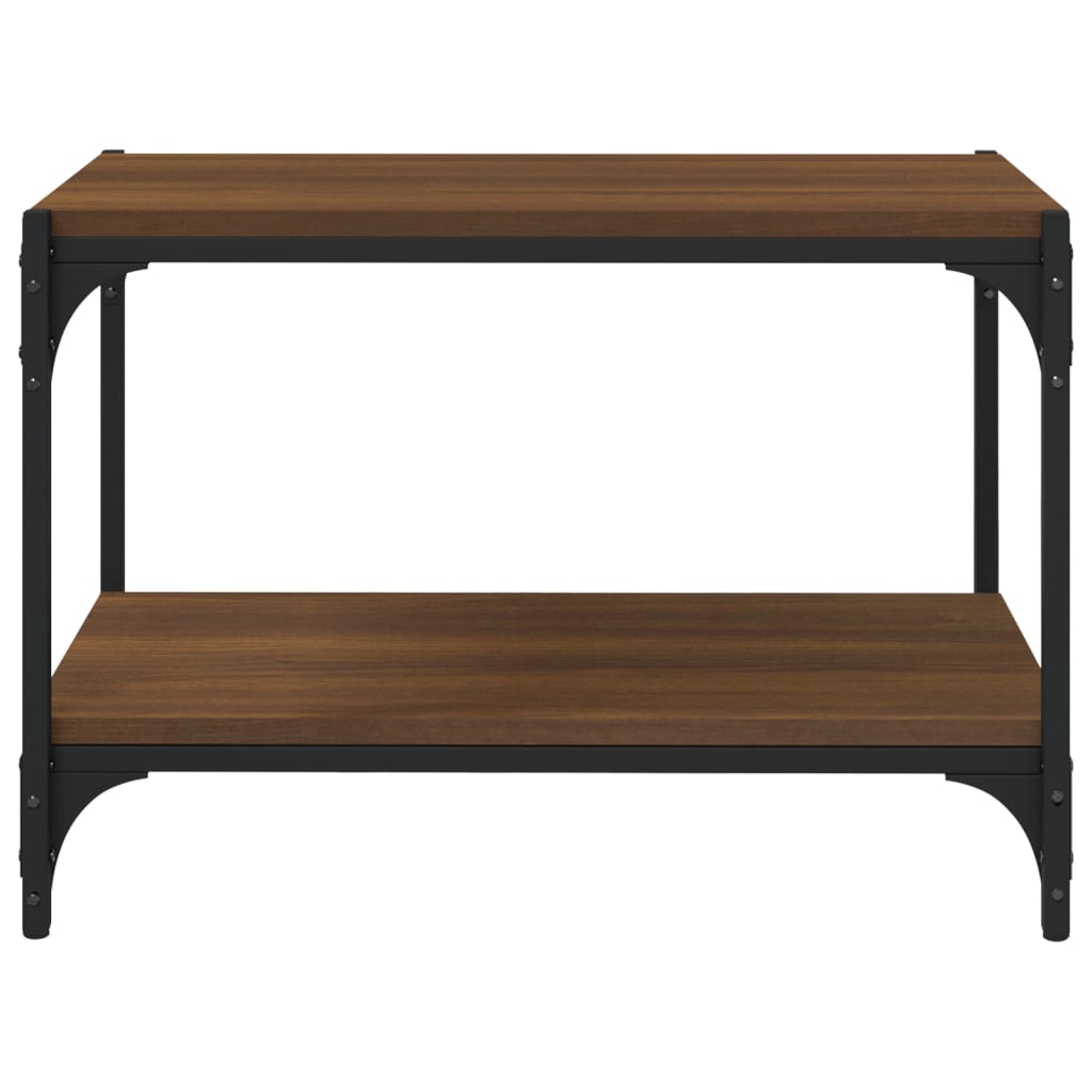 Tv-meubel 60x33x41 cm bewerkt hout en staal bruin eikenkleur is nu te koop bij PeponiXL, paradijselijk wonen!