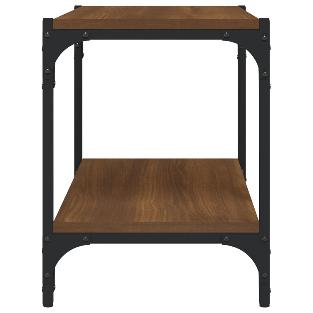 Tv-meubel 60x33x41 cm bewerkt hout en staal bruin eikenkleur is nu te koop bij PeponiXL, paradijselijk wonen!