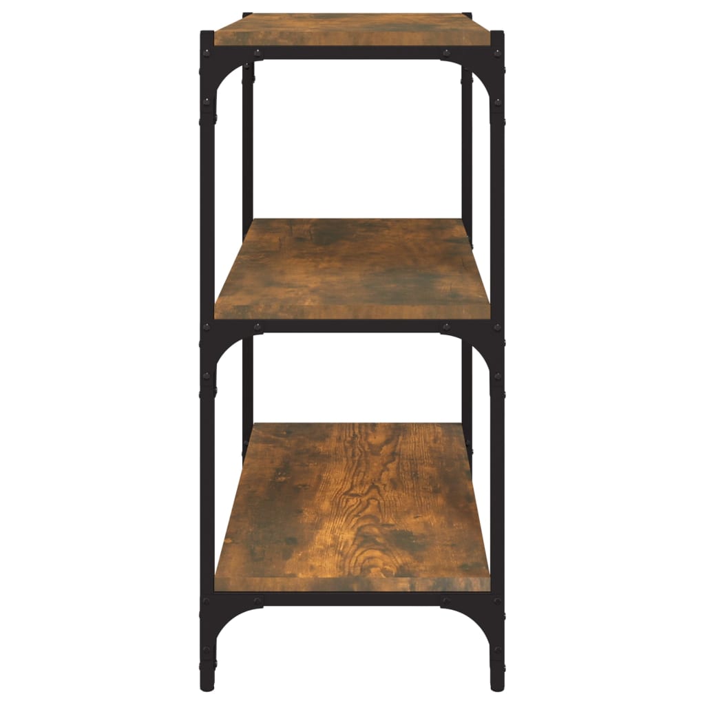 Boekenkast 60x33x70,5 cm bewerkt hout en staal gerookt eiken is nu te koop bij PeponiXL, paradijselijk wonen!