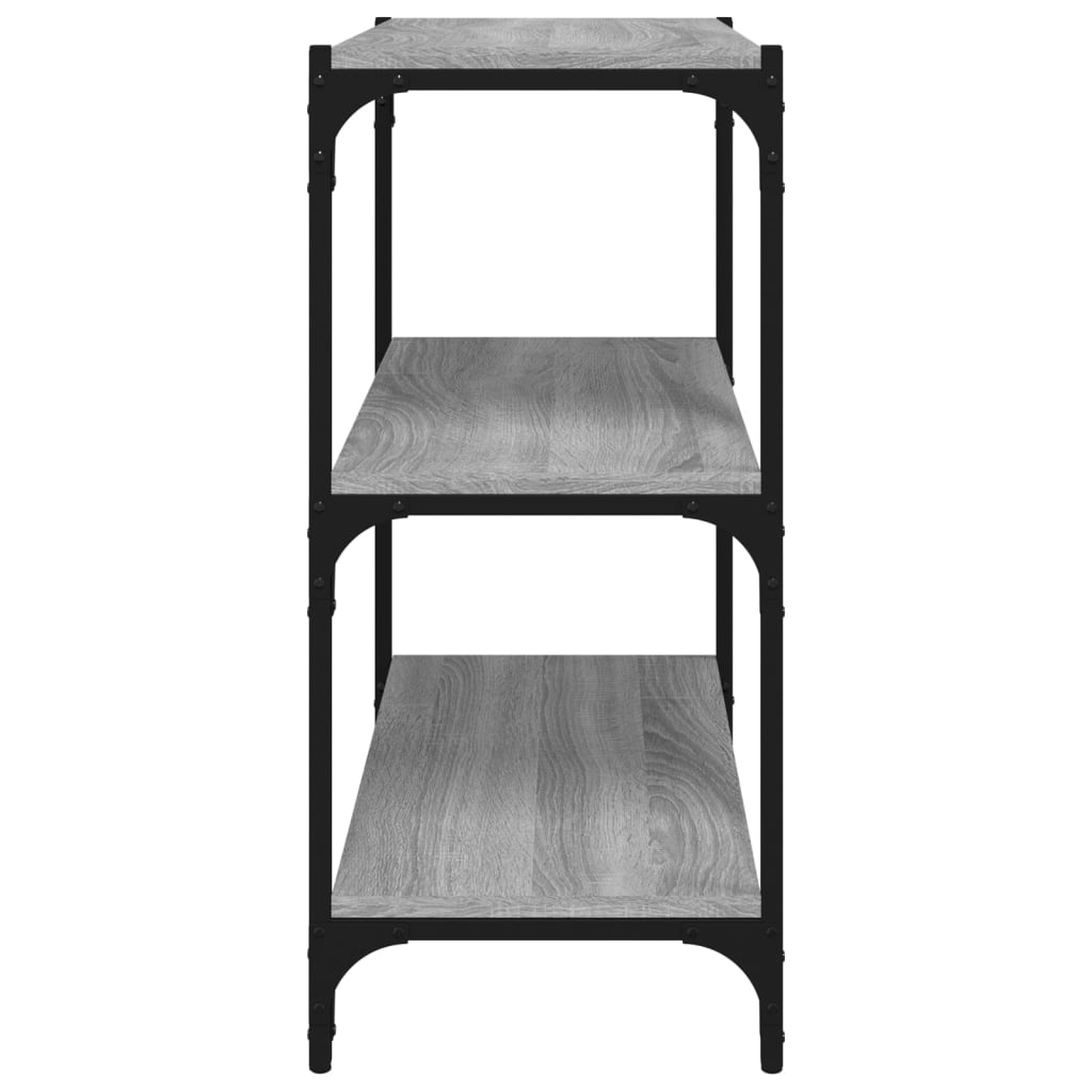 Boekenkast 60x33x70,5 cm hout en staal grijs sonoma eikenkleur is nu te koop bij PeponiXL, paradijselijk wonen!