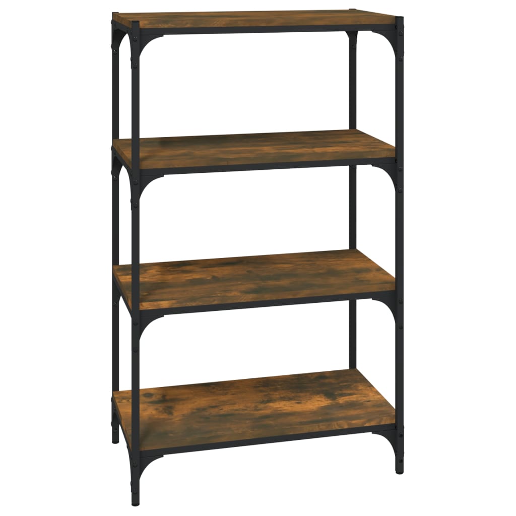 Boekenkast 60x33x100 cm bewerkt hout en staal gerookt eiken is nu te koop bij PeponiXL, paradijselijk wonen!