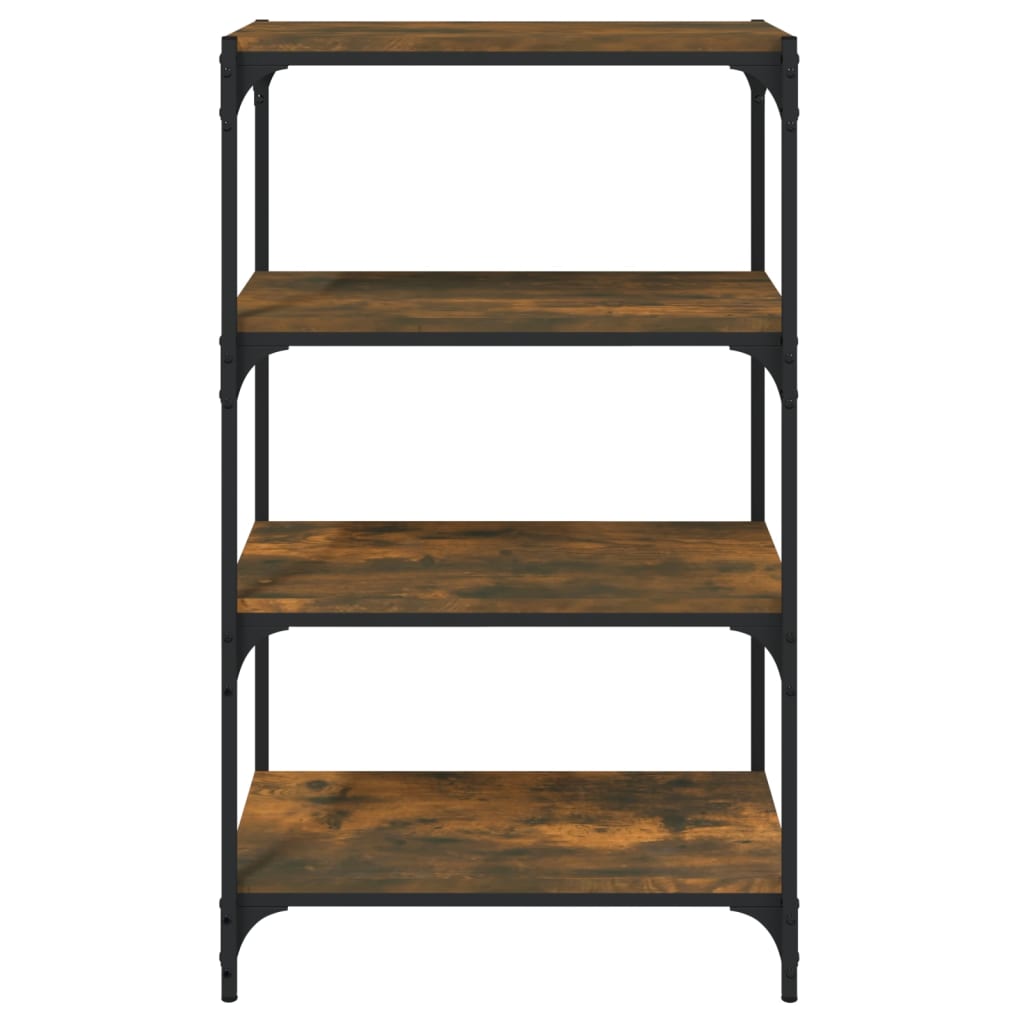 Boekenkast 60x33x100 cm bewerkt hout en staal gerookt eiken is nu te koop bij PeponiXL, paradijselijk wonen!