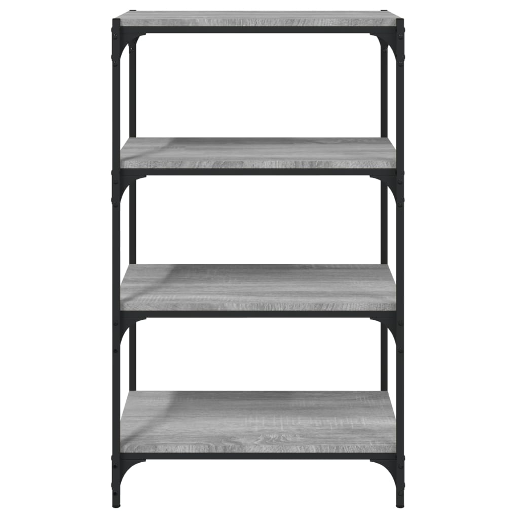 Boekenkast 60x33x100 cm hout en staal grijs sonoma eikenkleur is nu te koop bij PeponiXL, paradijselijk wonen!