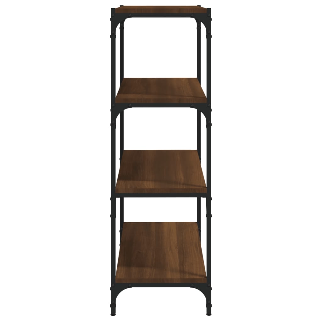 Boekenkast 60x33x100 cm bewerkt hout en staal bruin eikenkleur is nu te koop bij PeponiXL, paradijselijk wonen!