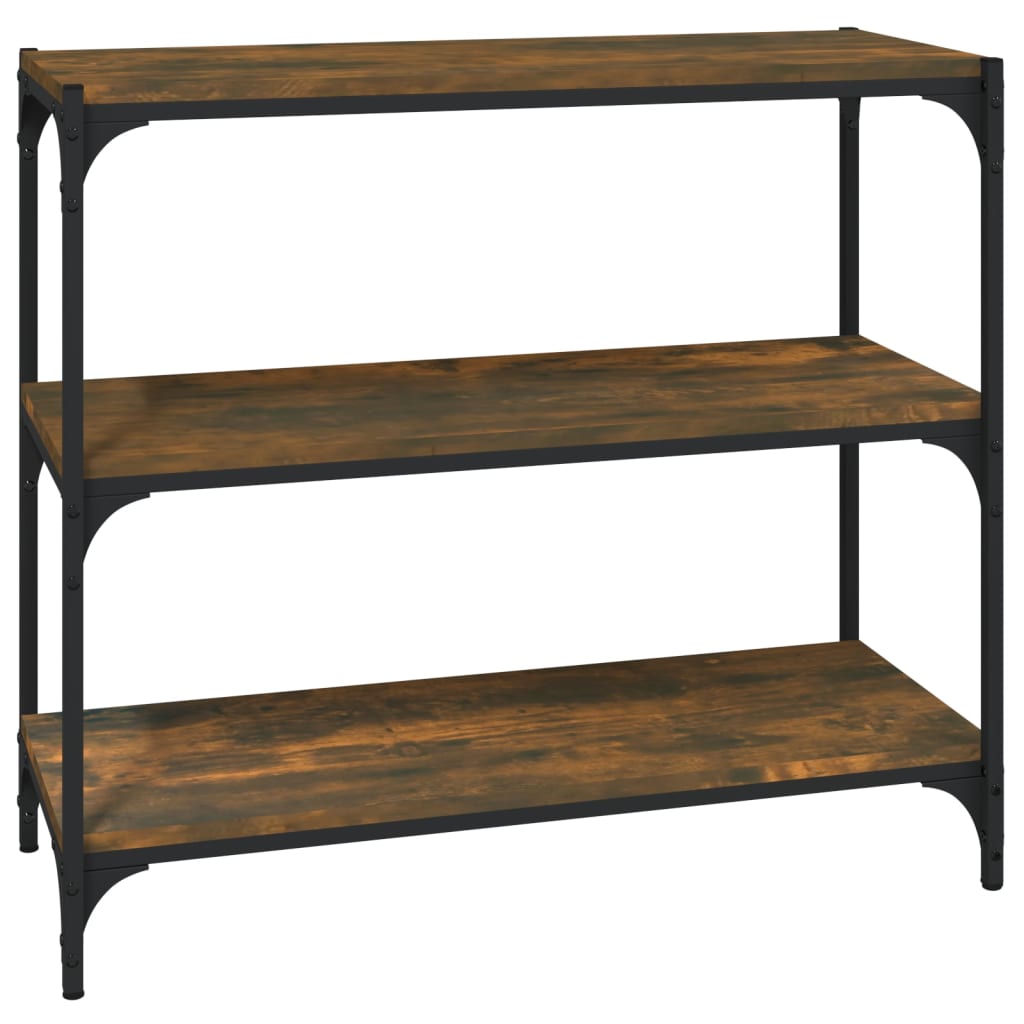 Boekenkast 80x33x70,5 cm hout en staal gerookt eikenkleur is nu te koop bij PeponiXL, paradijselijk wonen!