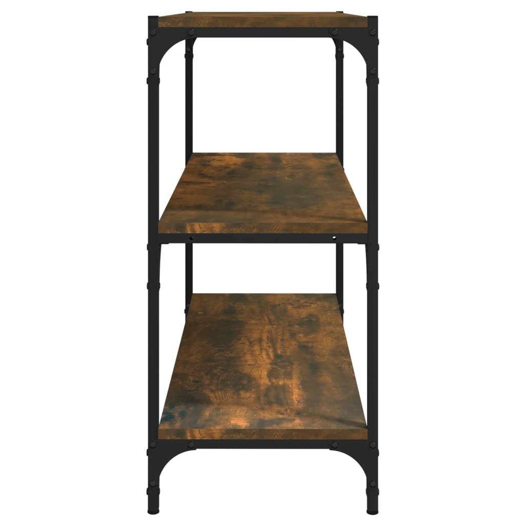 Boekenkast 80x33x70,5 cm hout en staal gerookt eikenkleur is nu te koop bij PeponiXL, paradijselijk wonen!