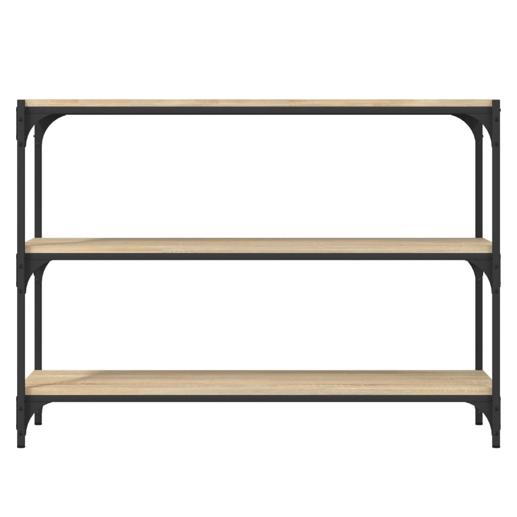 Boekenkast 100x33x70,5 cm bewerkt hout en staal sonoma eiken is nu te koop bij PeponiXL, paradijselijk wonen!