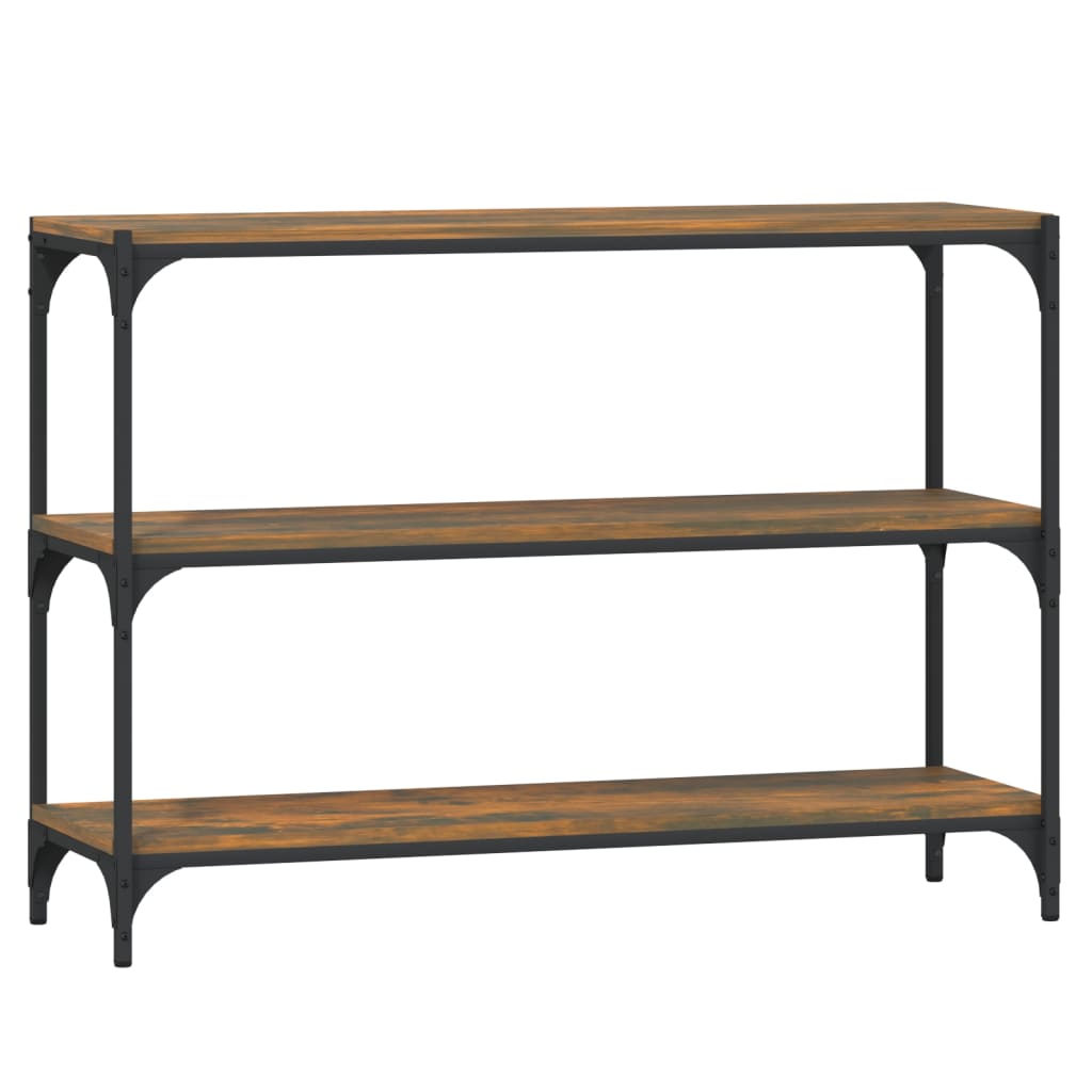 Boekenkast 100x33x70,5 cm bewerkt hout en staal gerookt eiken is nu te koop bij PeponiXL, paradijselijk wonen!