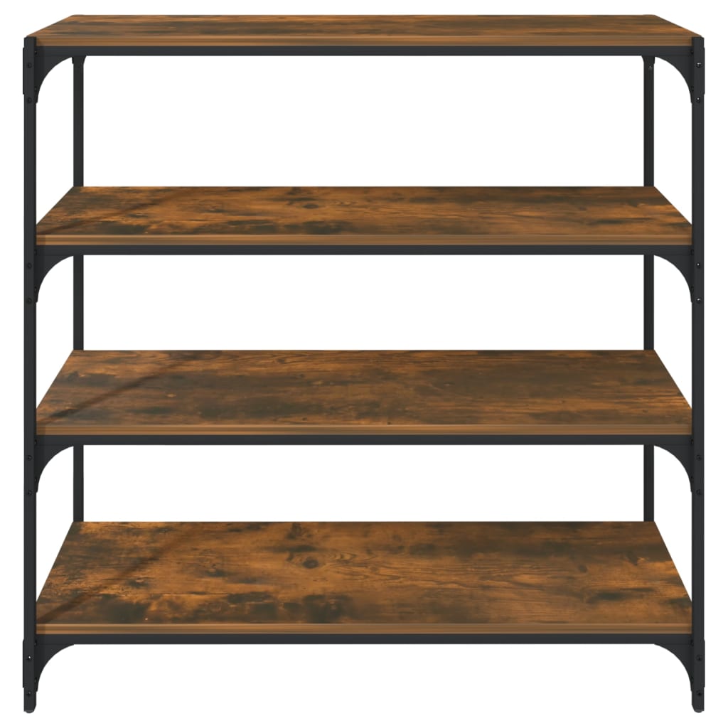 Boekenkast 100x33x100 cm bewerkt hout en staal gerookt eiken is nu te koop bij PeponiXL, paradijselijk wonen!