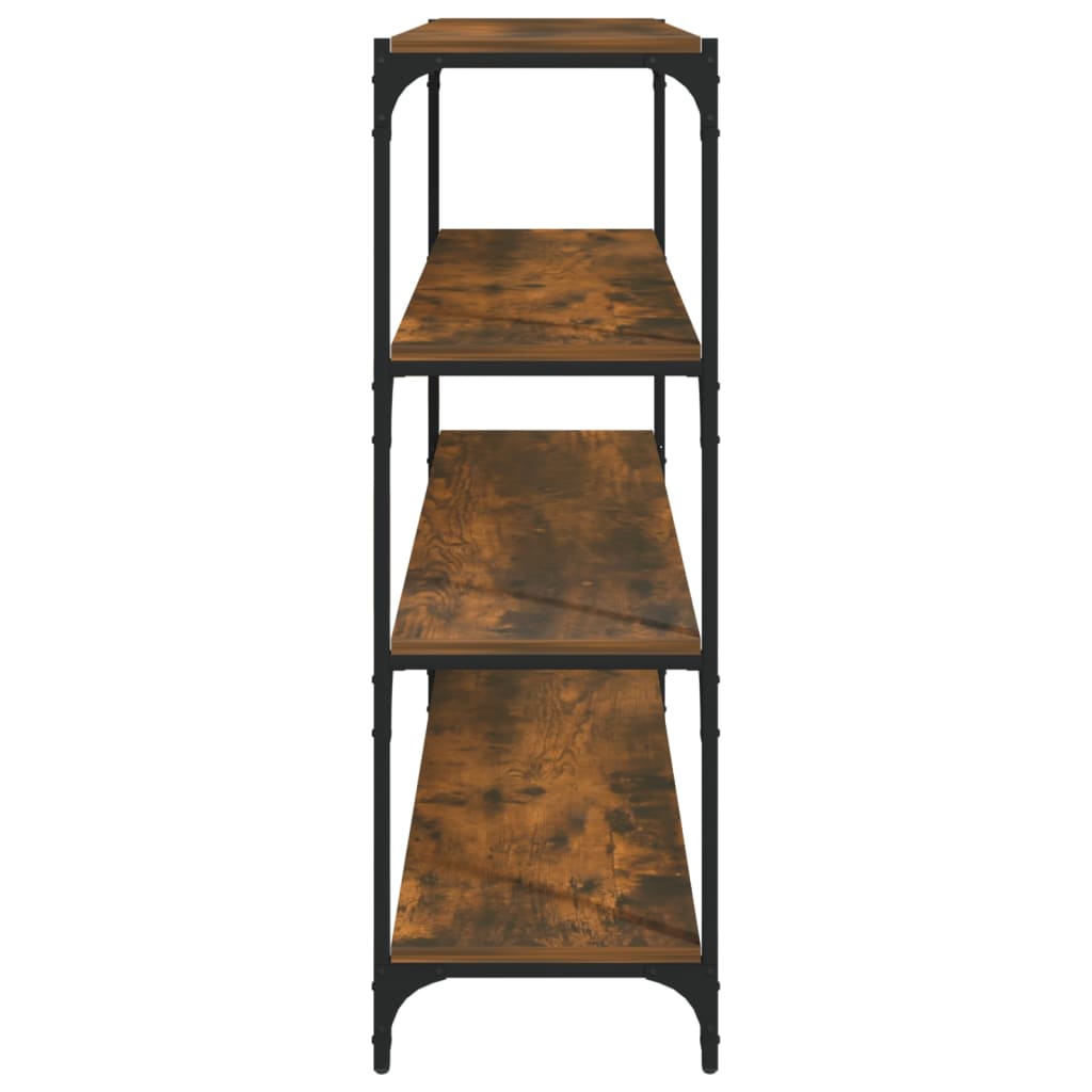 Boekenkast 100x33x100 cm bewerkt hout en staal gerookt eiken is nu te koop bij PeponiXL, paradijselijk wonen!