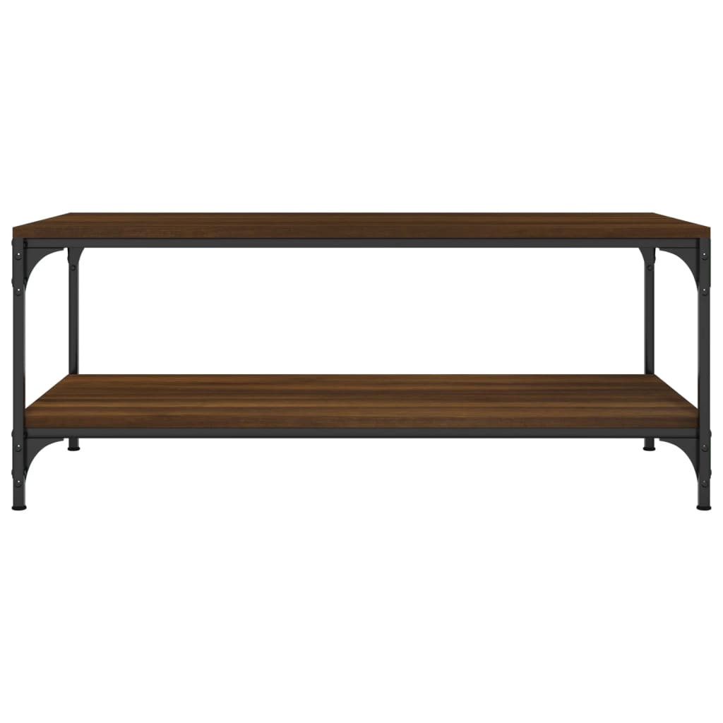 Salontafel 80x50x40 cm bewerkt hout bruin eikenkleur is nu te koop bij PeponiXL, paradijselijk wonen!
