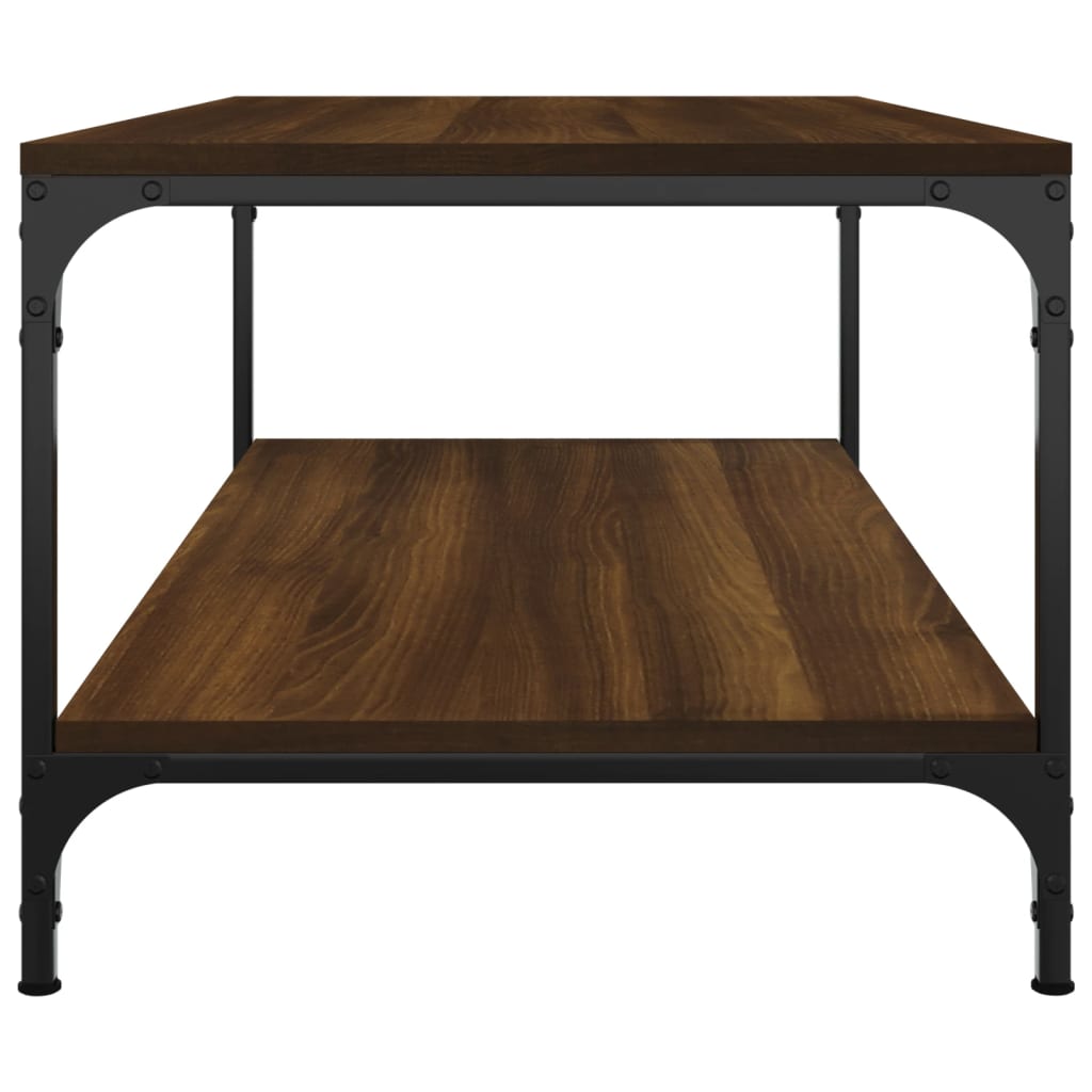 Salontafel 80x50x40 cm bewerkt hout bruin eikenkleur is nu te koop bij PeponiXL, paradijselijk wonen!