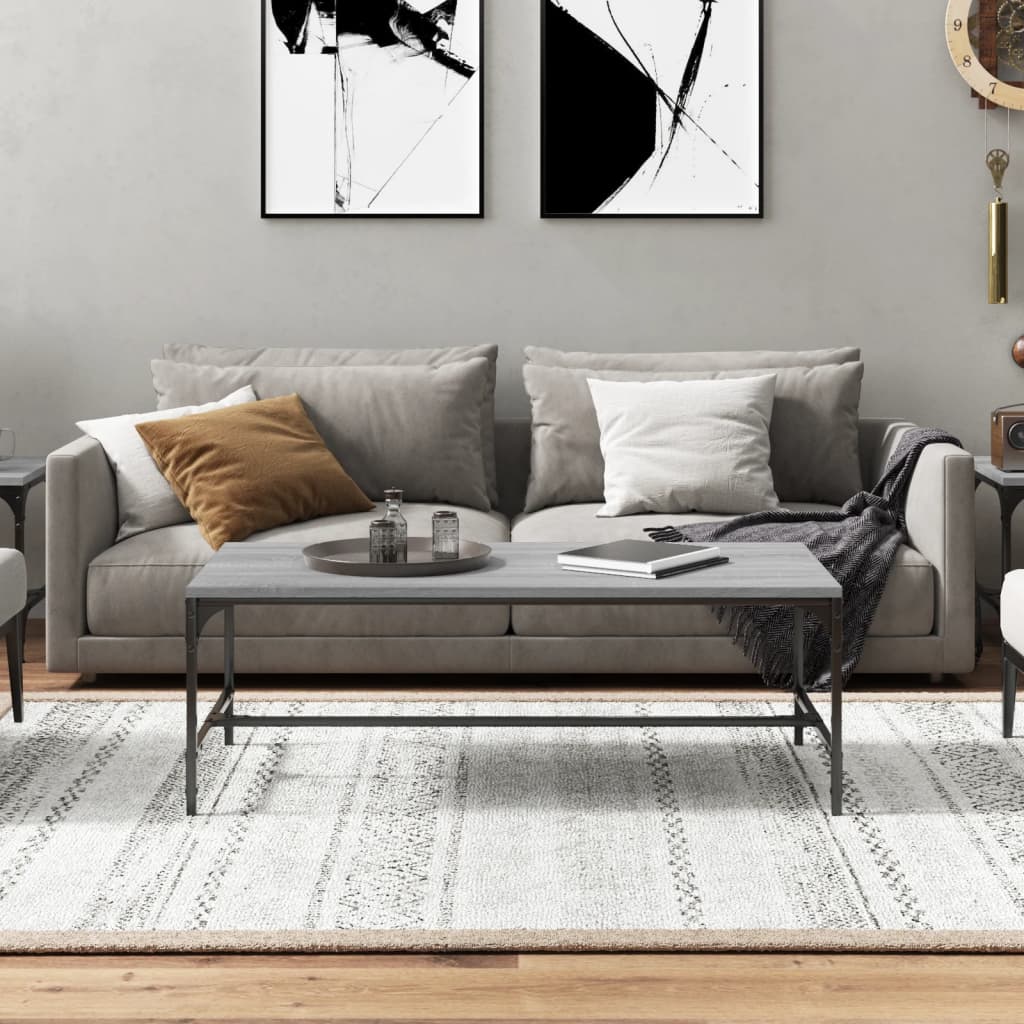 Salontafel 80x50x35 cm bewerkt hout grijs sonoma is nu te koop bij PeponiXL, paradijselijk wonen!