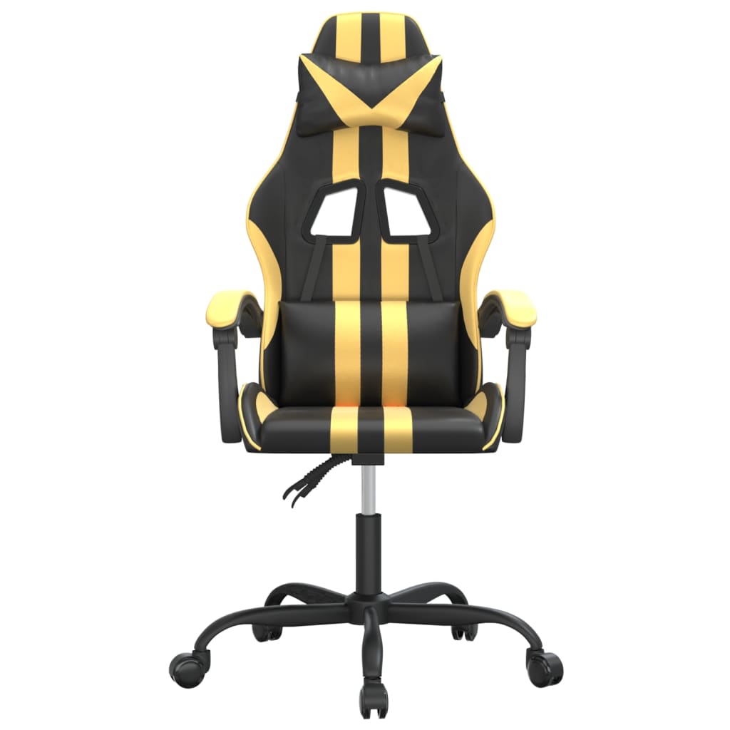 Gamestoel draaibaar kunstleer zwart en goudkleurig is nu te koop bij PeponiXL, paradijselijk wonen!