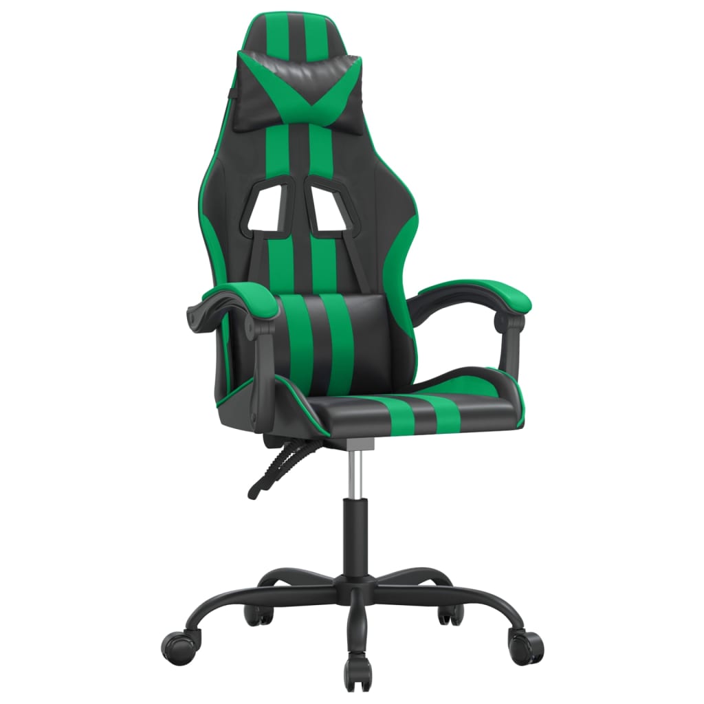 Gamestoel draaibaar kunstleer zwart en groen is nu te koop bij PeponiXL, paradijselijk wonen!