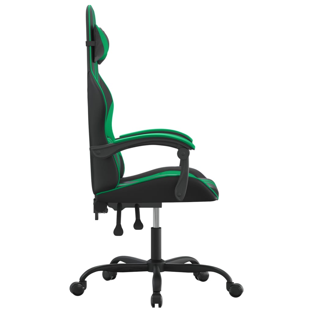 Gamestoel draaibaar kunstleer zwart en groen is nu te koop bij PeponiXL, paradijselijk wonen!