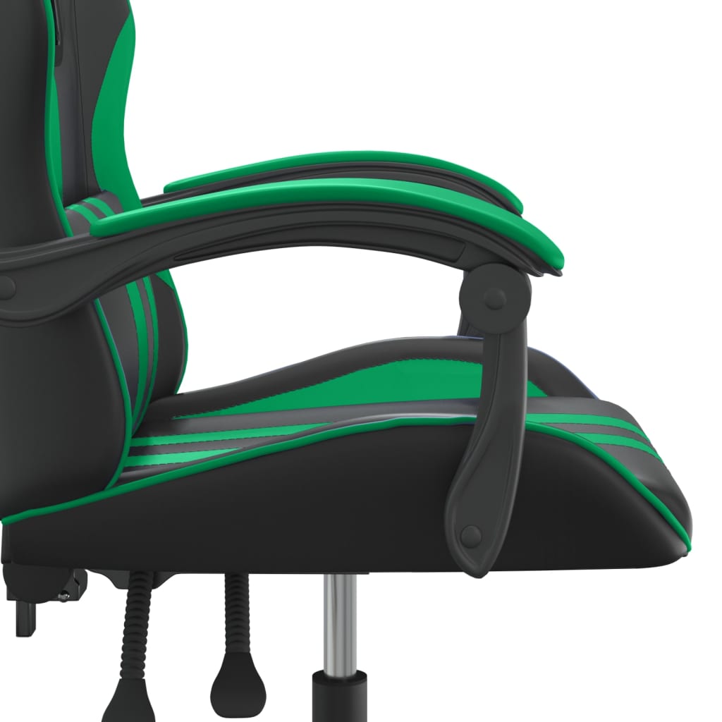 Gamestoel draaibaar kunstleer zwart en groen is nu te koop bij PeponiXL, paradijselijk wonen!