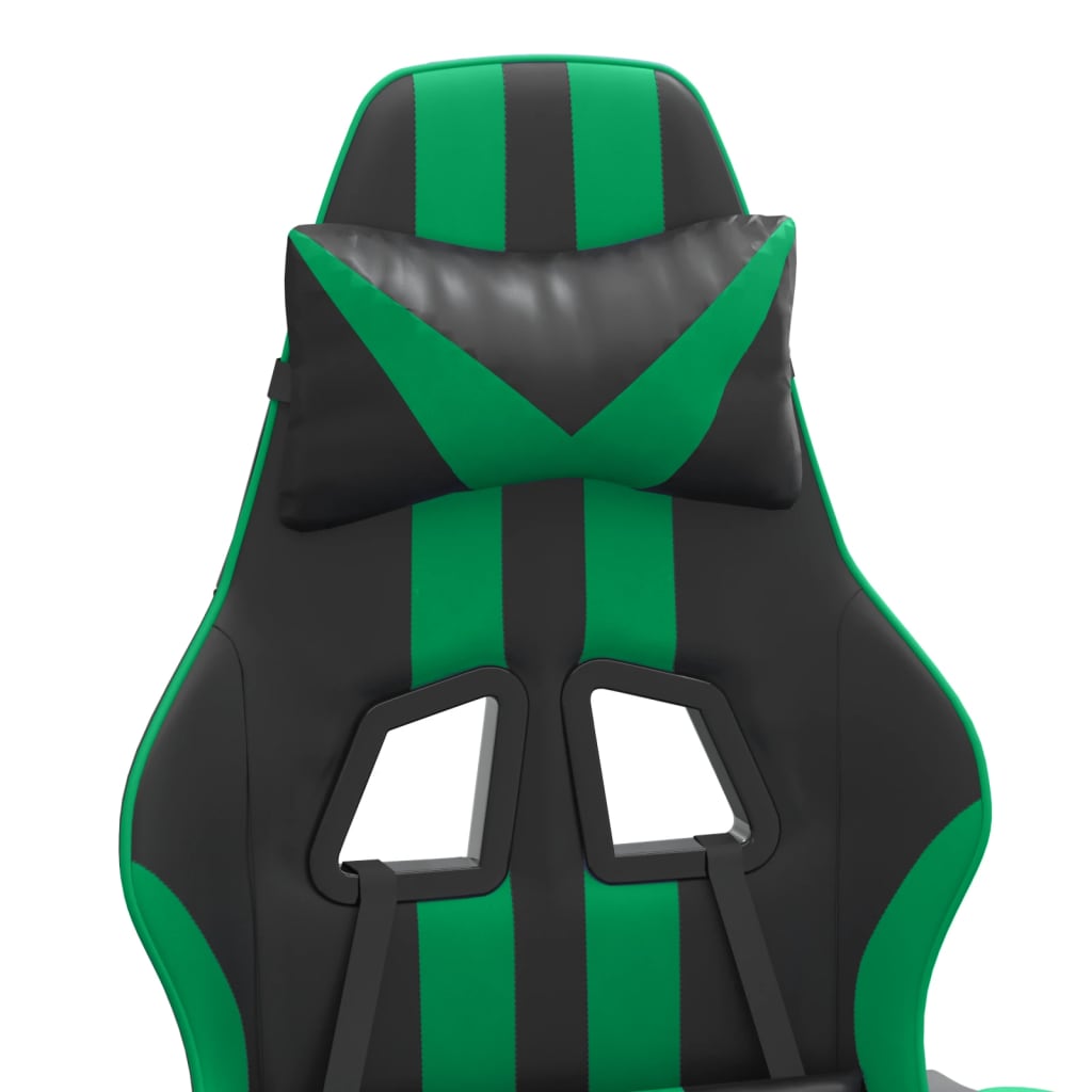 Gamestoel draaibaar kunstleer zwart en groen is nu te koop bij PeponiXL, paradijselijk wonen!