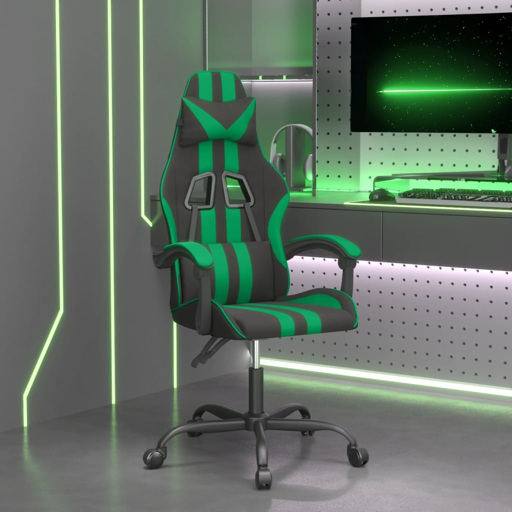 Gamestoel draaibaar kunstleer zwart en groen is nu te koop bij PeponiXL, paradijselijk wonen!