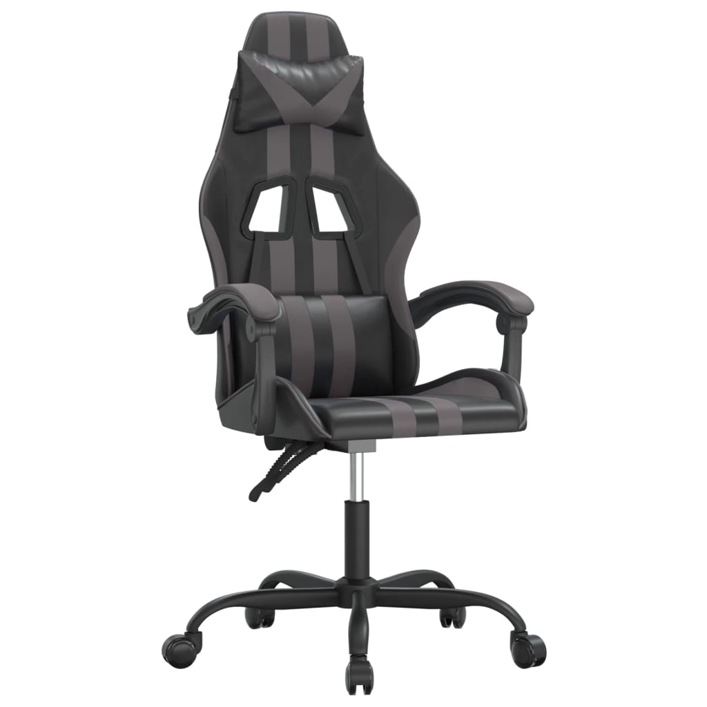 Gamestoel draaibaar kunstleer zwart en grijs is nu te koop bij PeponiXL, paradijselijk wonen!