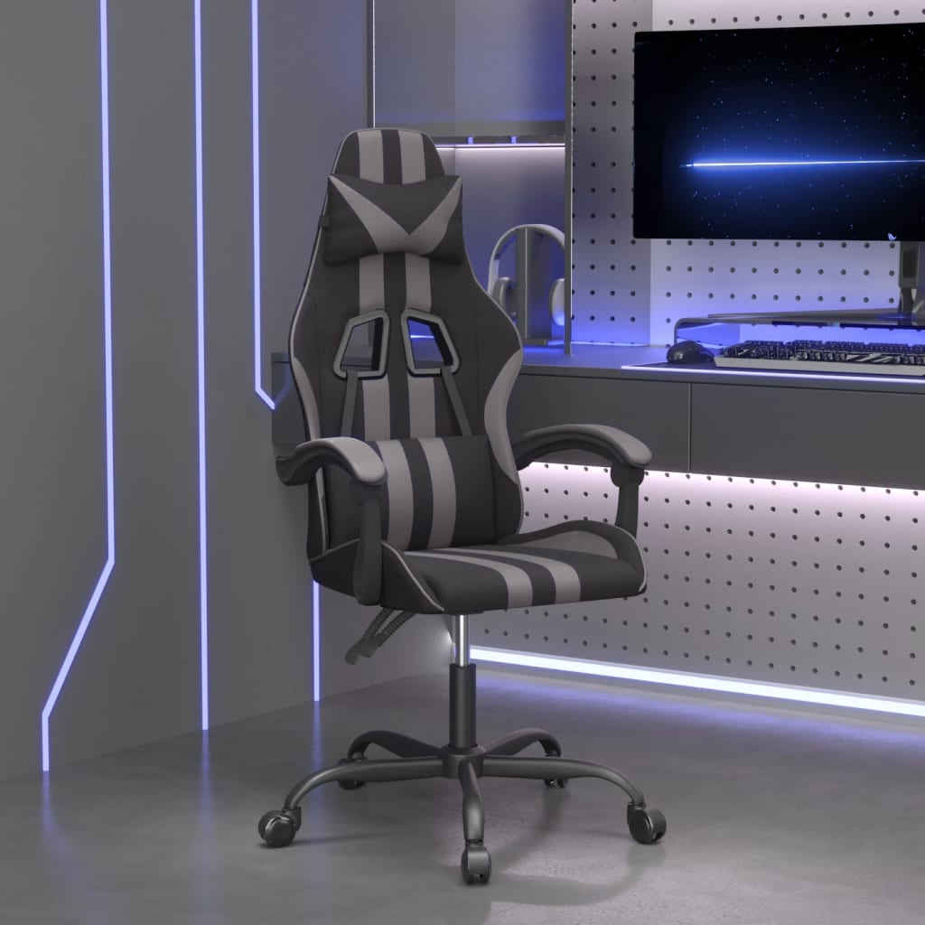Gamestoel draaibaar kunstleer zwart en grijs is nu te koop bij PeponiXL, paradijselijk wonen!