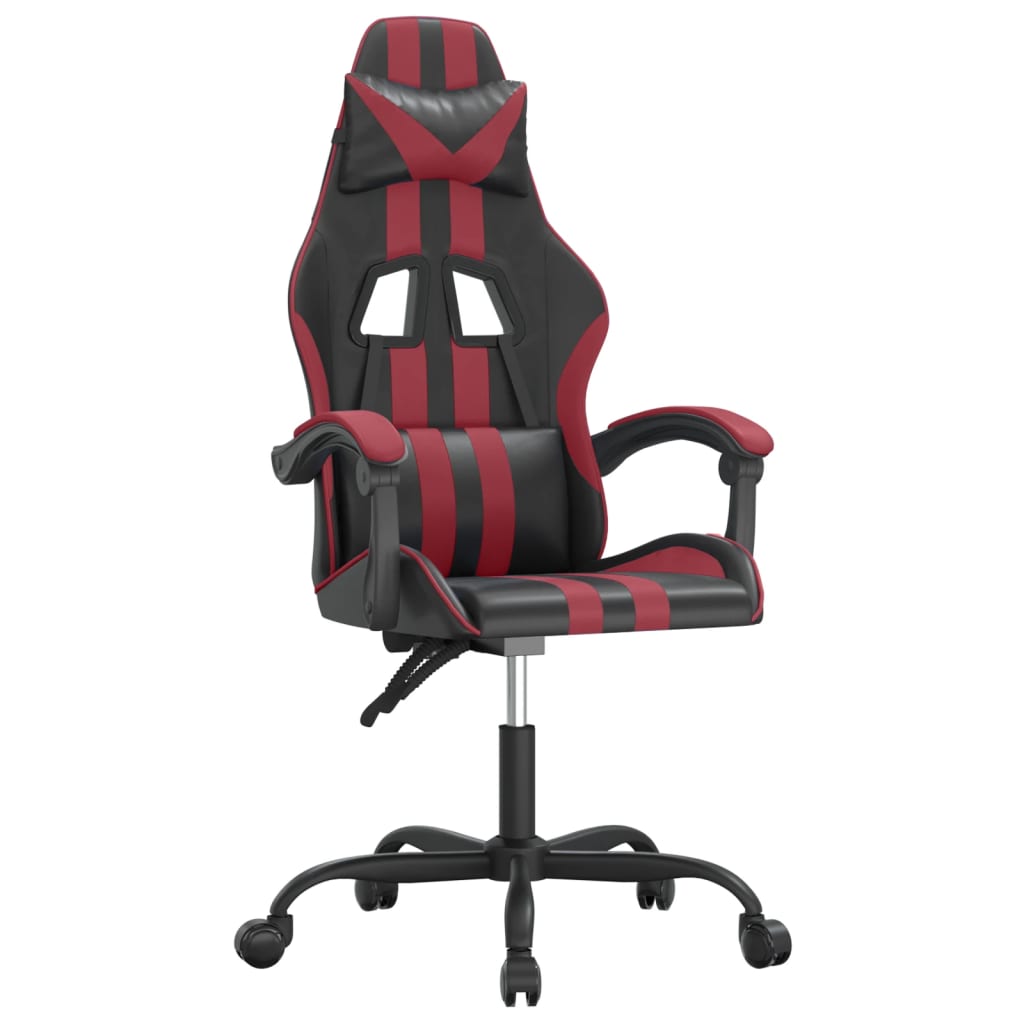 Gamestoel draaibaar kunstleer zwart en wijnrood is nu te koop bij PeponiXL, paradijselijk wonen!