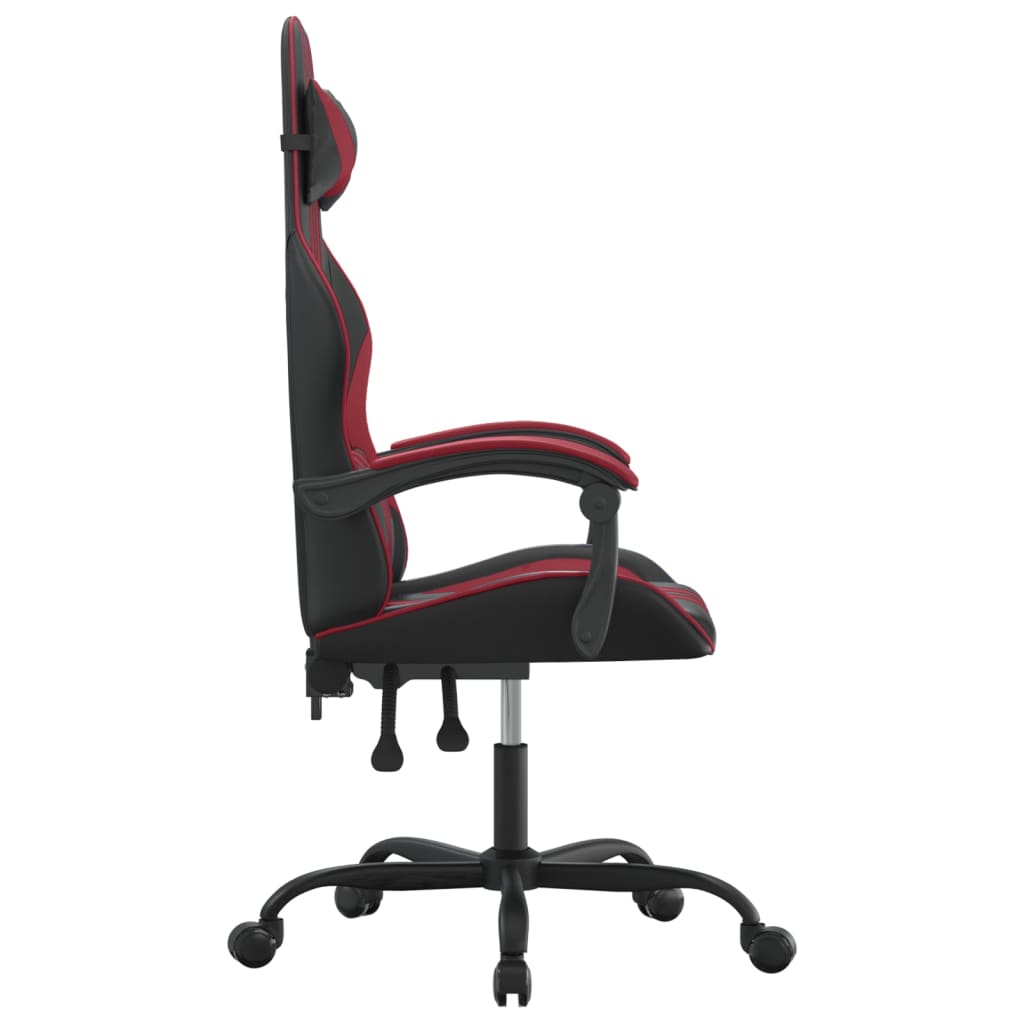 Gamestoel draaibaar kunstleer zwart en wijnrood is nu te koop bij PeponiXL, paradijselijk wonen!