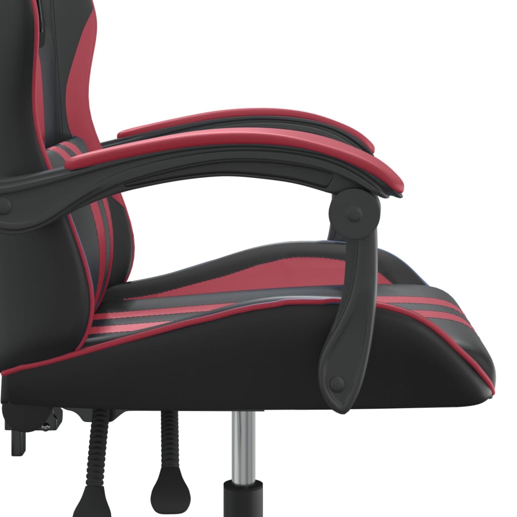 Gamestoel draaibaar kunstleer zwart en wijnrood is nu te koop bij PeponiXL, paradijselijk wonen!