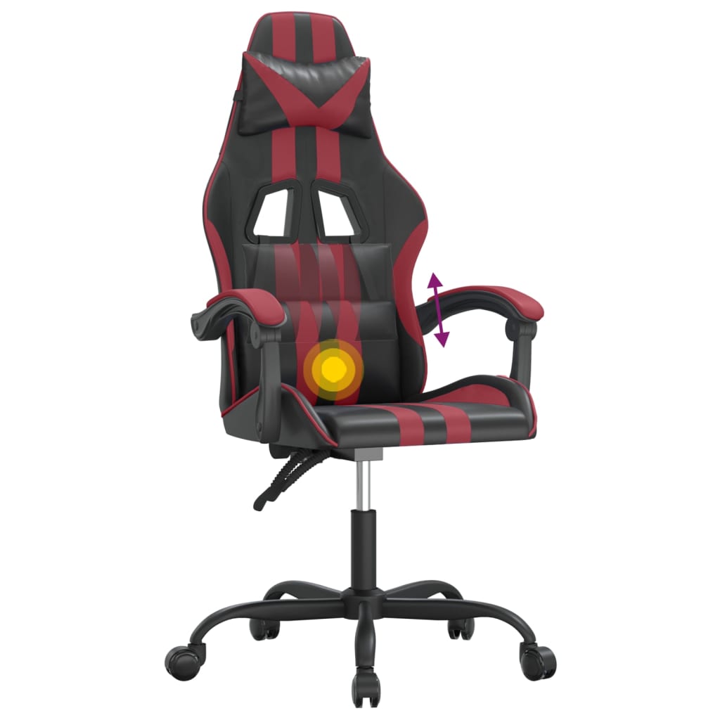 Gamestoel draaibaar kunstleer zwart en wijnrood is nu te koop bij PeponiXL, paradijselijk wonen!