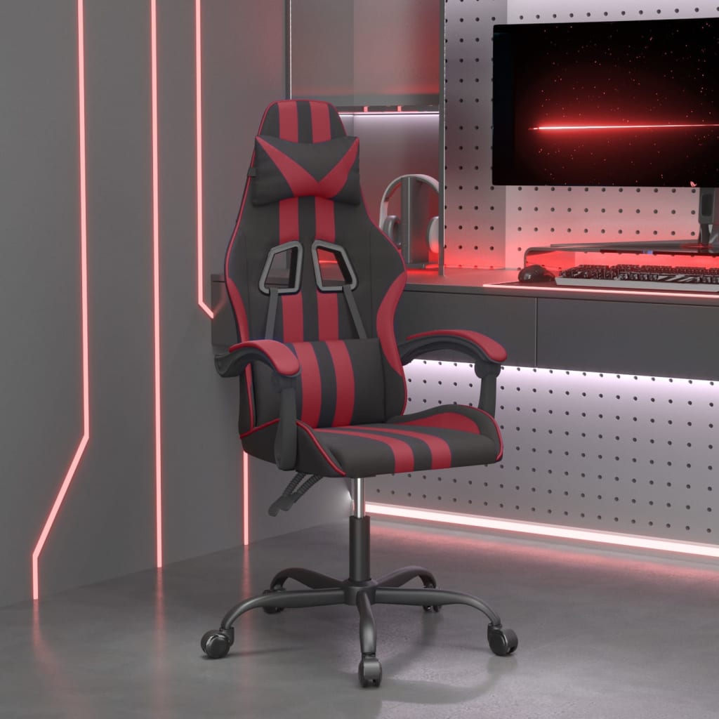 Gamestoel draaibaar kunstleer zwart en wijnrood is nu te koop bij PeponiXL, paradijselijk wonen!