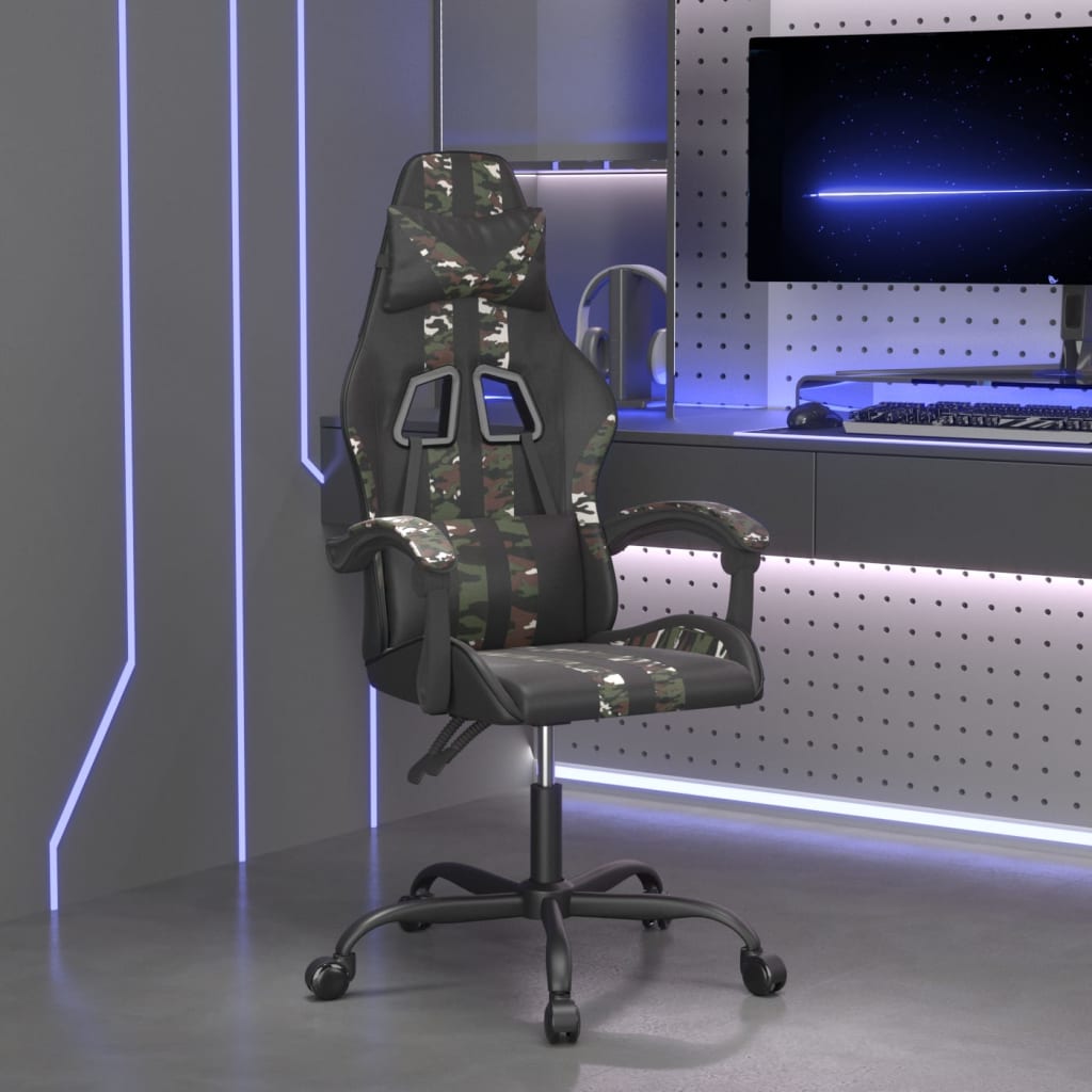 Gamestoel draaibaar kunstleer zwart en camouflage is nu te koop bij PeponiXL, paradijselijk wonen!