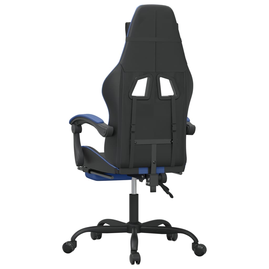 Gamestoel draaibaar met voetensteun kunstleer zwart en blauw is nu te koop bij PeponiXL, paradijselijk wonen!